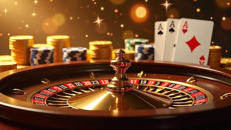 Live Baccarat table with dealer and cards